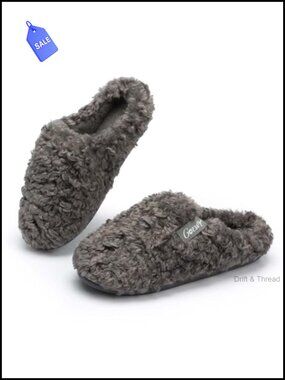 Fuzzy Plush Curly Faux Fur Memory Foam Slippers Cozy House Shoes